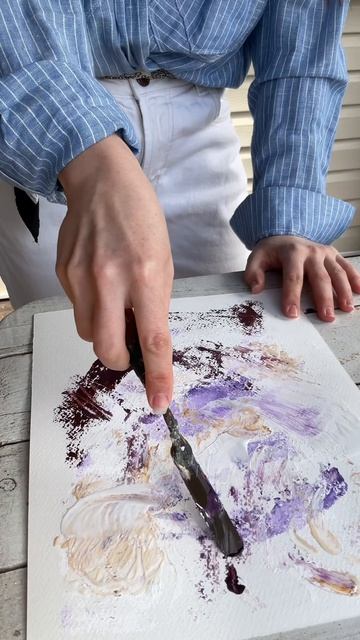 Арт процесс. Абстракция мастихином . Абстрактное искусство . Создание абстрактной картины