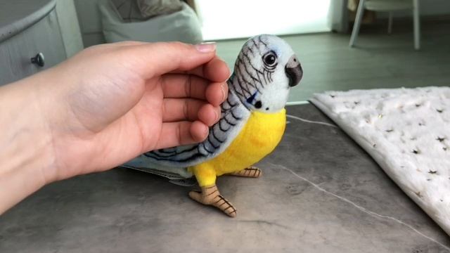 Мягкая игрушка Попугай волнистый голубой 15 см 4653