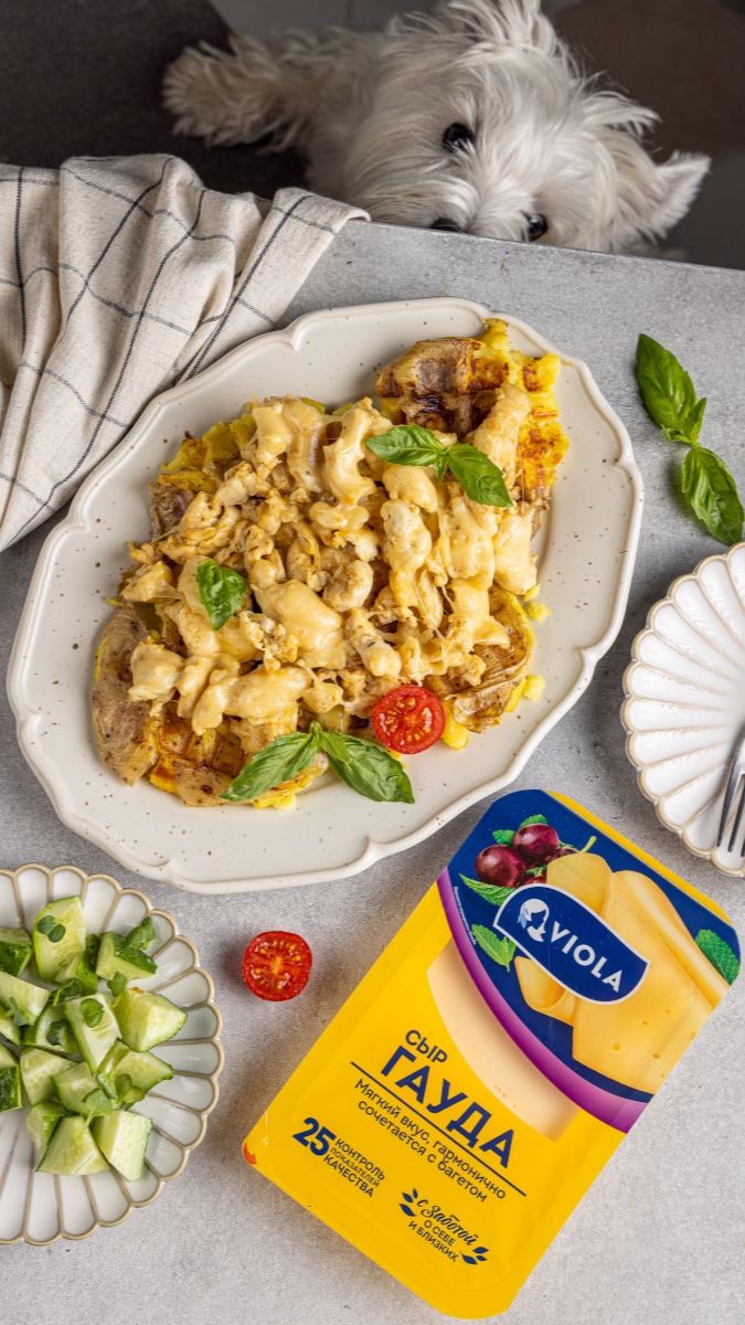 Картофельные вафли с курицей и сыром