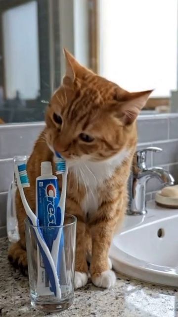 Утренняя гигиена по-кошачьи