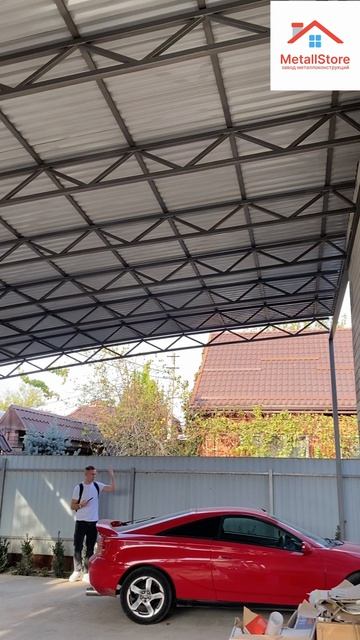 Навес полу арочный из профнастила