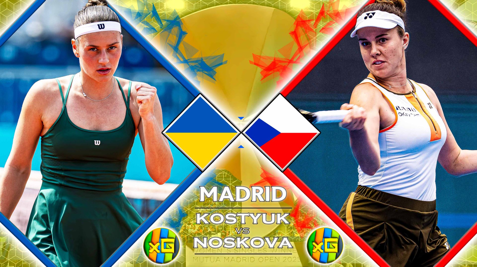 Костюк - Носкова  WTA МАДРИД  29.04.2026  Прямая трансляция  xG