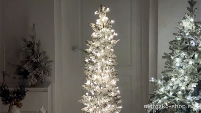 Искусственная ель с лампочками СНЕЖНЫЕ АЛЬПЫ хвоя ПВХ 880 тёплых белых мини LED-огней 31SAP137CL