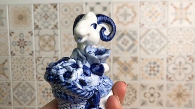 Копилка БАРАН в бело-голубых тонах 7х9 см разные модели Е94520