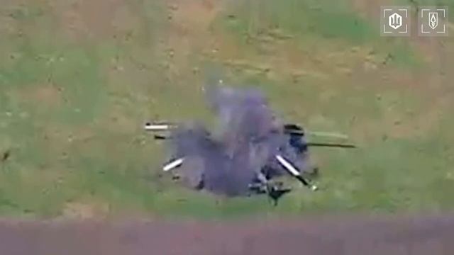 Ресурсы противника публикуют кадры ударов управляемых дронов-камикадзе RAM-2 по Ми-8 и Ми-28.