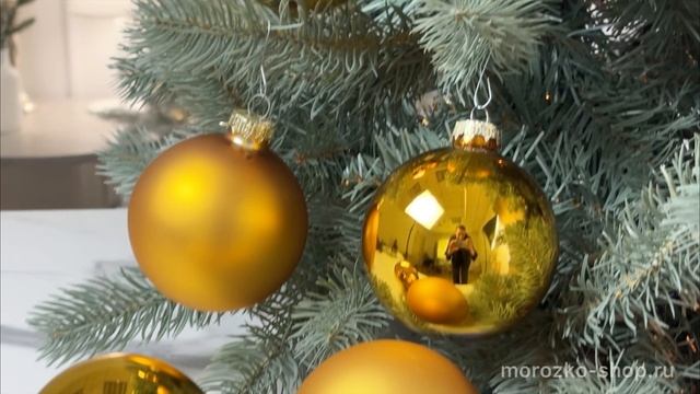 Набор стеклянных шаров матовых и глянцевых насыщенно золотой mix 80 мм 6 шт. 2000262