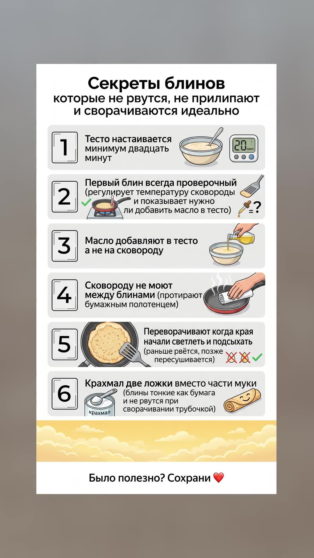 Секреты идеальных блинов: не прилипают не рвутся