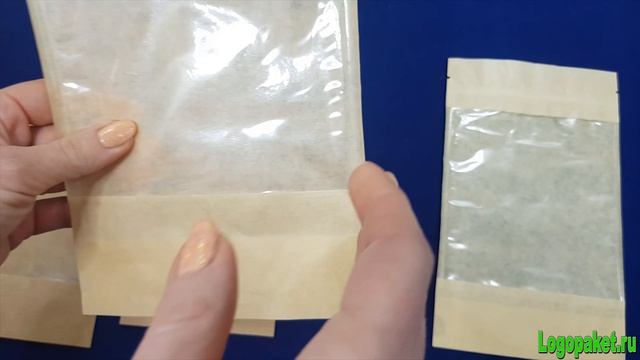 Пакеты из крафт бумаги дой-пак с прозрачным окном и зип-лок застёжкой