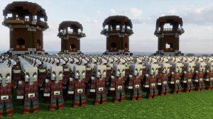 Тень над землёй: армия разорителей у стен башен Майнкрафт