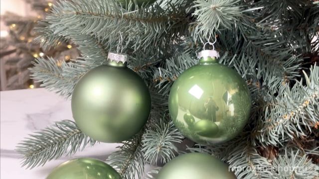 Набор стеклянных шаров шалфейный mix 80 мм 6 шт. 2000276