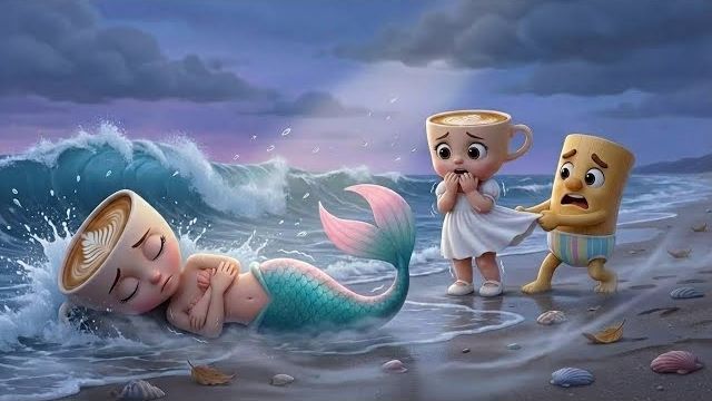 Обычная игра превращается в героический поступок, когда дети спасают русалку и получают  жемчужину