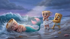 Обычная игра превращается в героический поступок, когда дети спасают русалку и получают  жемчужину