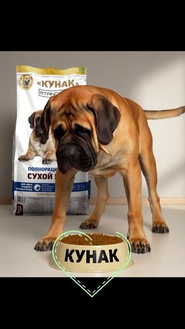 Сухой корм Кунак для средних и крупных пород собак говядина и кролик