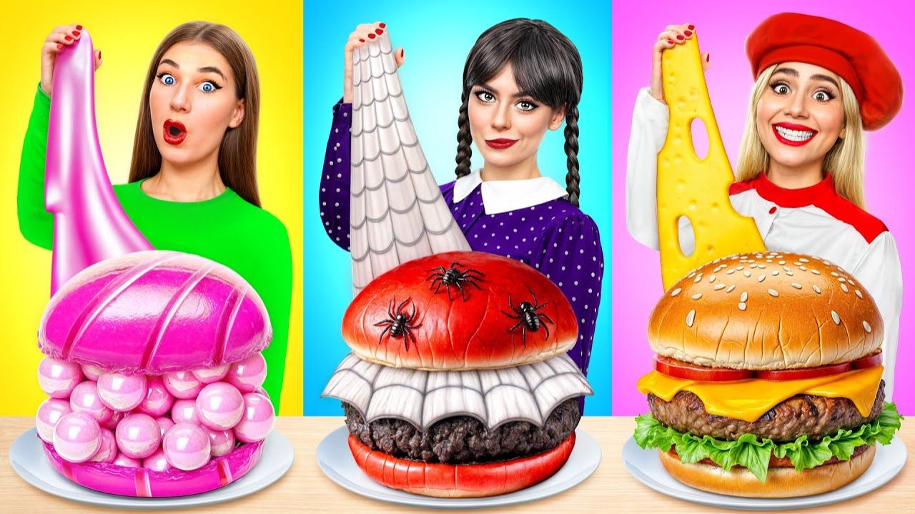 Кулинарный Челлендж Уэнсдей Против Бабушки  Забавные Лайфхаки с Едой от Jelly DO Challenge