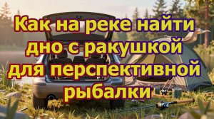 Как на реке найти дно с ракушкой для перспективной рыбалки