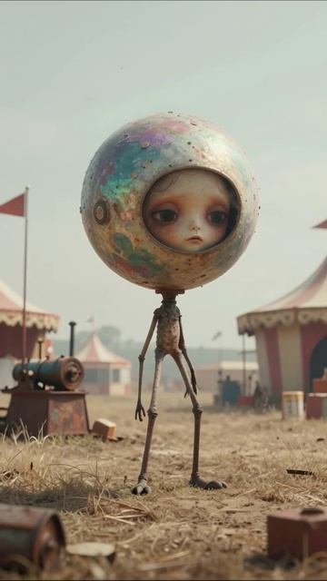 Загадочный персонаж в цирке анимация фантазия искусство