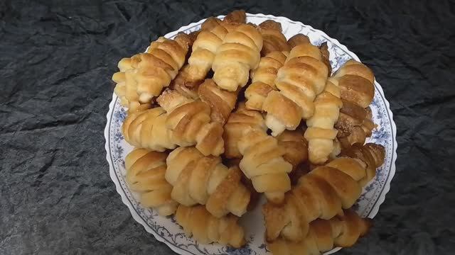 Печенье рогалики с творогом