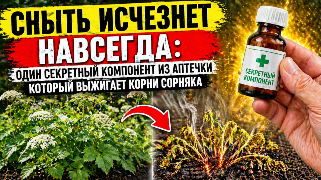 Сныть исчезнет навсегда: один секретный компонент из аптечки который выжигает корни сорняка