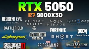 RTX 5050 vs Ryzen 7 9800X3D | Тест в 12 играх | 1080p
