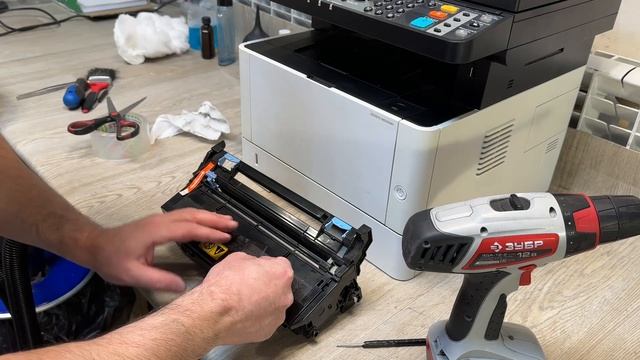 Kyocera DK-1150 Разбирать или Сверлить? Чистка отработки