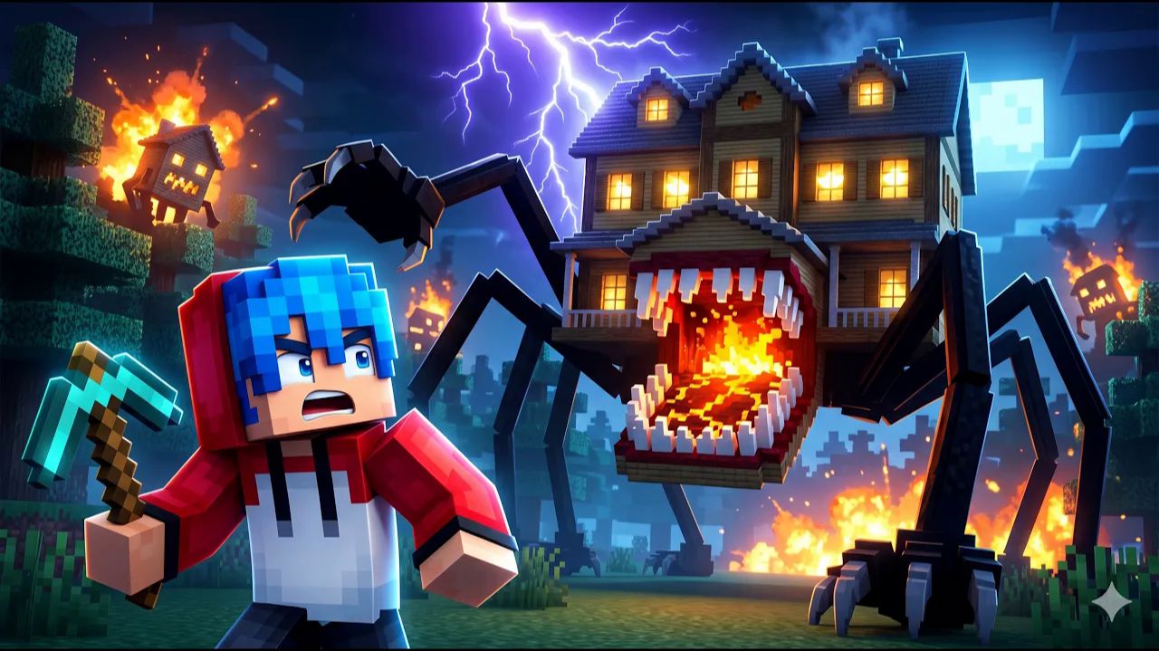 Джей Джей против МЕГА ДОМА. Решающая битва! ⚔️🏰 (анимация Minecraft)