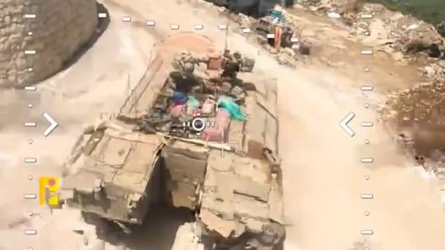 Хезболла публикует кадры поражения израильской БМП Namer на юге Ливана с помощью FPV-дрона.