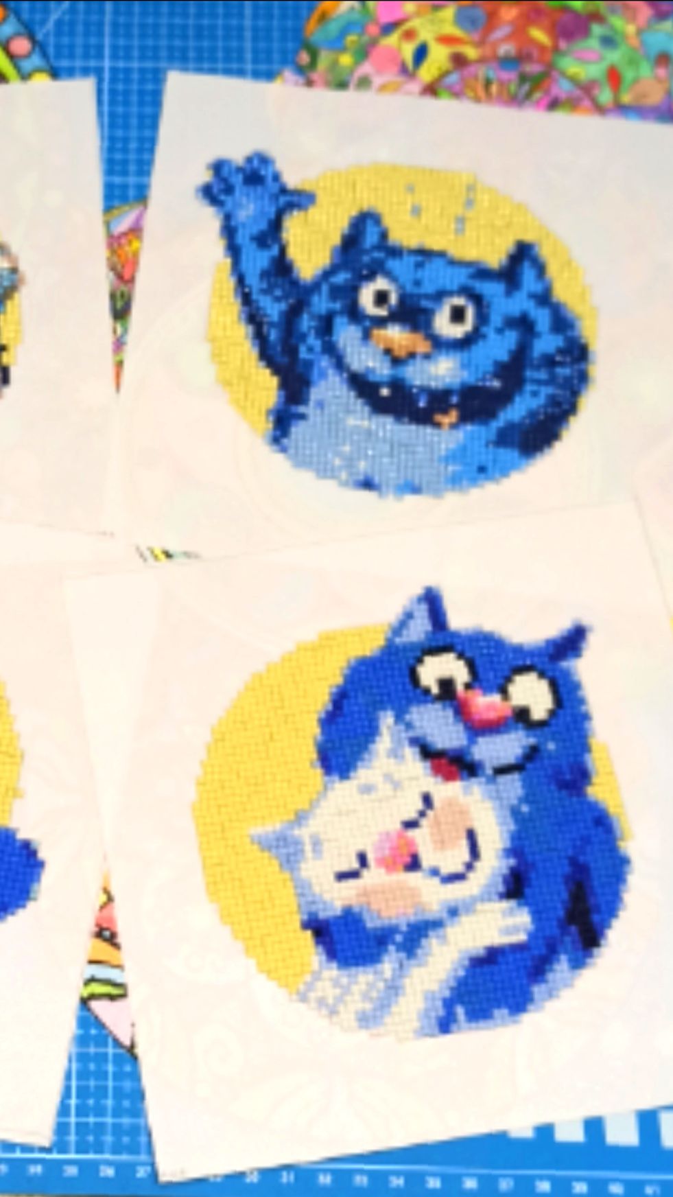 24 Синие коты алмазная мозаика от Artlazis.