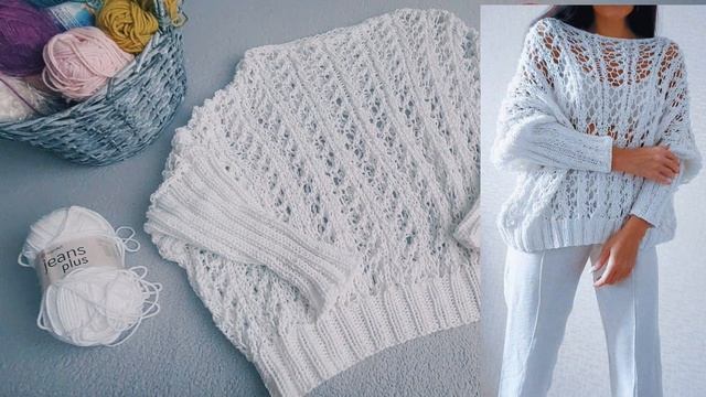  ШИКАРНЫЙ БЕЛОСНЕЖНЫЙ ДЖЕМПЕР