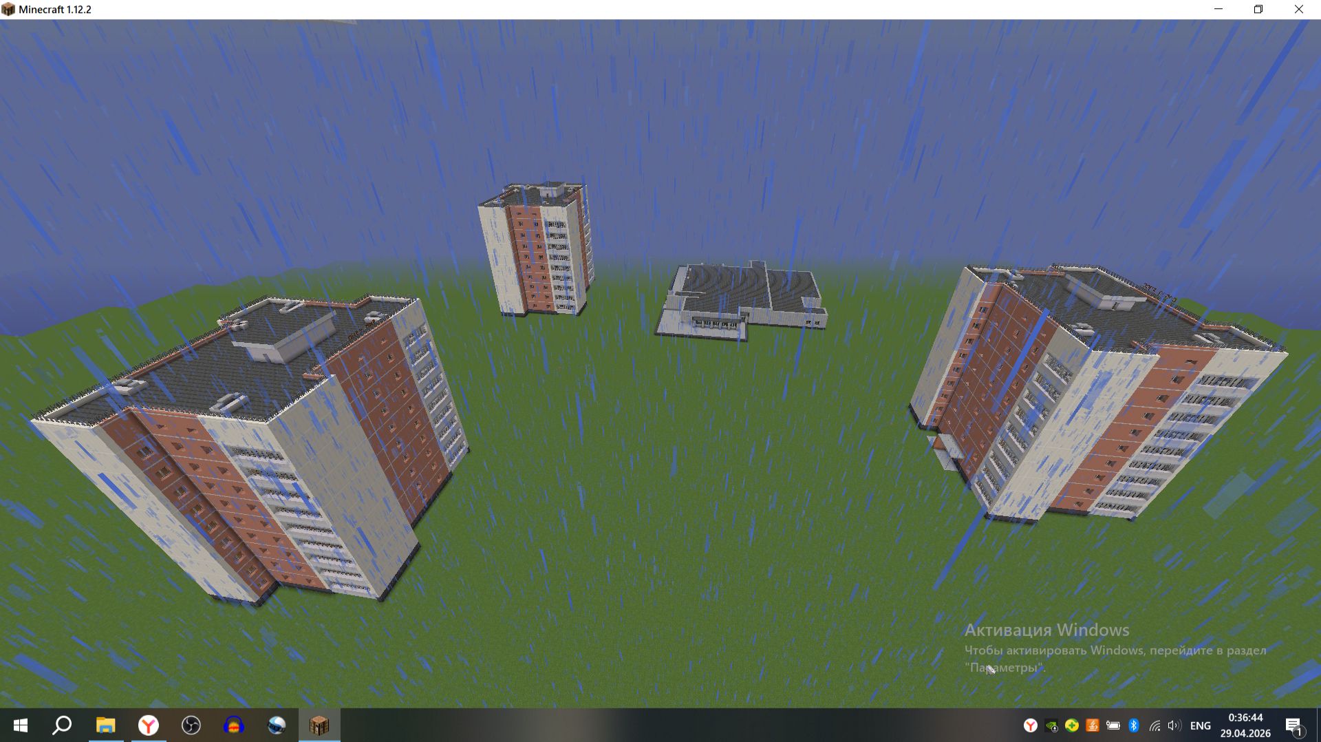 Припять до аварии в стиле 2000-х годов  в minecraft (часть 2) детализация.