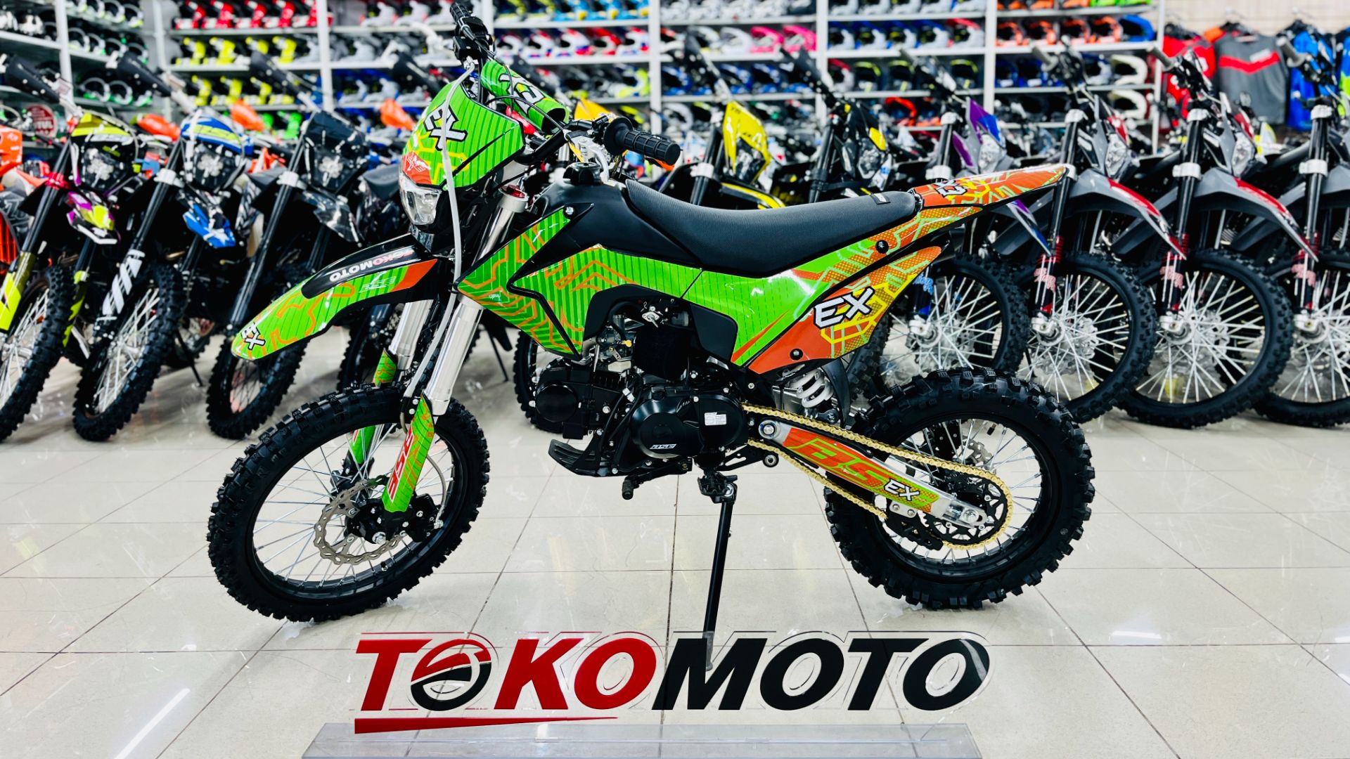 Питбайк BSE EX 17-14 Green Orange Ant