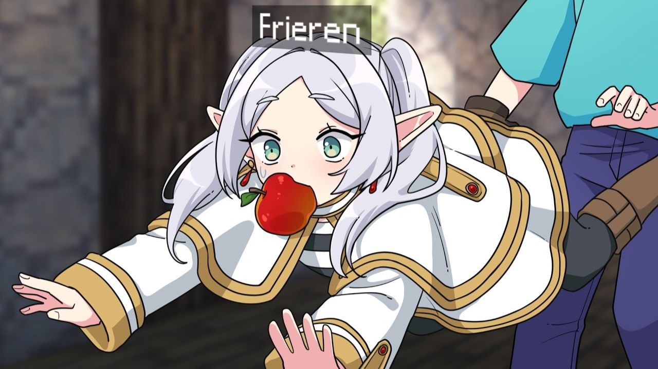 Фрирен находит свой первый сундук с сокровищами в Майнкрафте BubblePlanet Anime