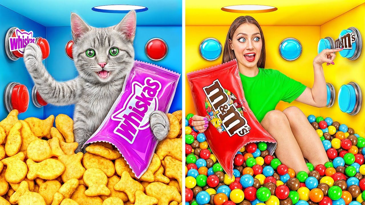 1000 Загадочных Кнопок и Только Одна Тебя Спасет  Эпичная Битва с Едой от Jelly DO Challenge