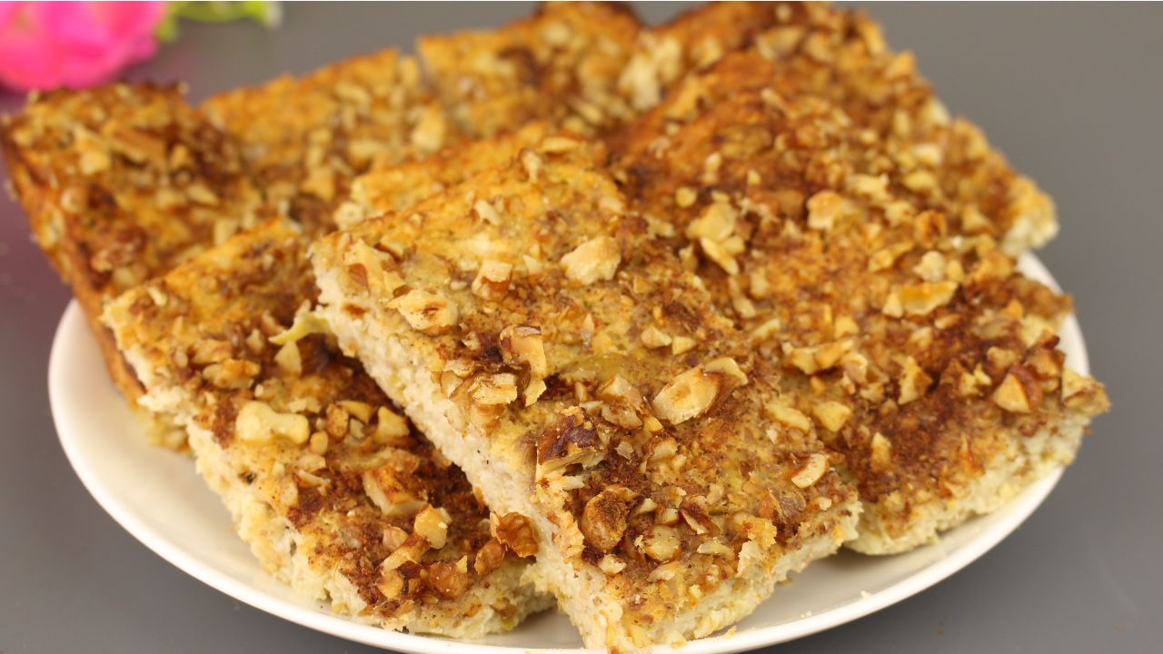 Рецепт яблочного печенья. Без сахара! Без муки! Просто смешайте овсянку с яблоком.