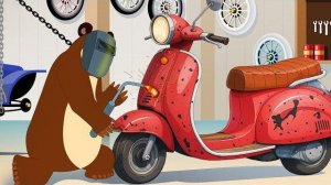 Мультфильм про что происходит, когда Медведь чинит скутер🛵  Анимация сельскохозяйственной техники