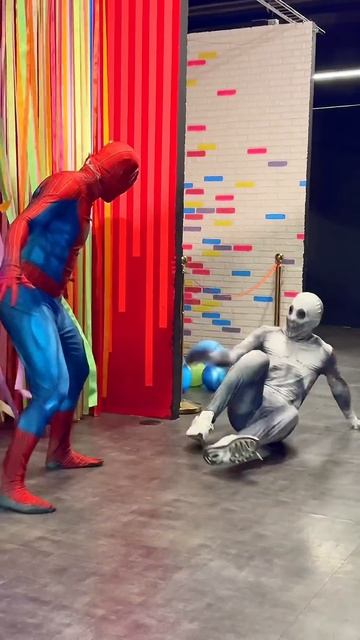 The zombie was scared of Spider-Man spiderman