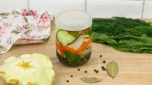 Огурцы с патиссонами на зиму