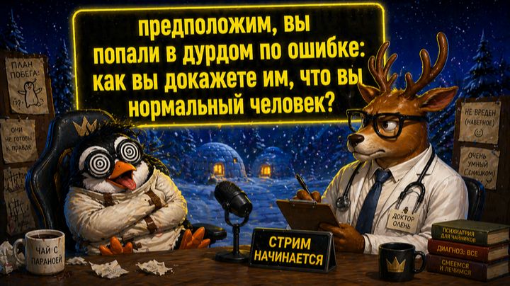 Предположим вы попали в дурдом по ошибке: как вы докажете им что вы нормальный человек?