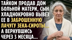 Тайком продав ДОМ больной МАТЕРИ, сын хладнокровно вывез ее в заброшенную лачугу ЗЕКА-сироты… А едва