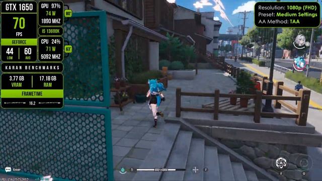 NTE: Neverness to Everness  GTX 1650  i5-13600K  1080p  Low Med High Ultra