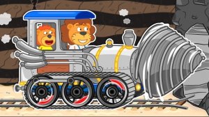 Львенок Котёнок – К центру земли Паровоз - Мультик для детей