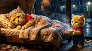 Мама-кошка серьёзно больна – рыжий котёнок готовит аляскинскую кашу, чтобы заботиться о ней