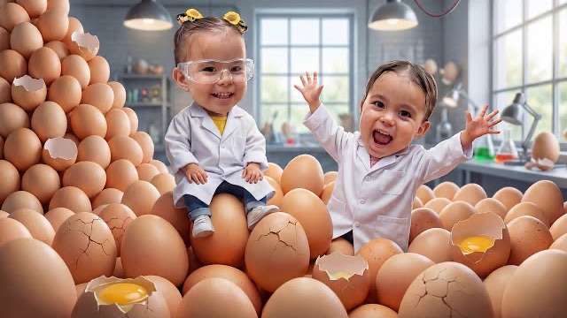 Мама и Твин Твин пробуют сумасшедшие эксперименты🧪 с яйцами🥚