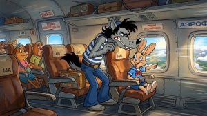 Ну погоди! Заец и Волк летят на самолёте