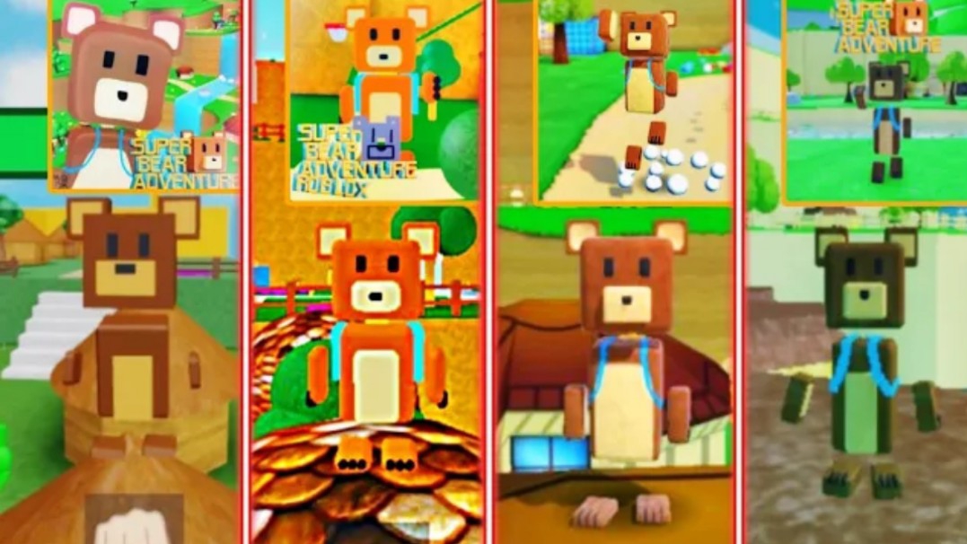 4 разные игры Super Bear Adventure в Robloxпрохождение игры Супер Медведь
