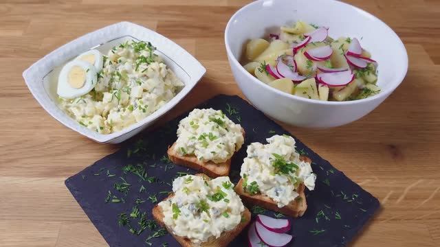 Картофельный салат с укропом, зелёным луком и редисом 🔥🥔 смотреть онлайн