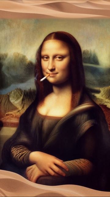 Мона Лиза с сигаретой: искусство и провокация #искусство #антиквариат #современность