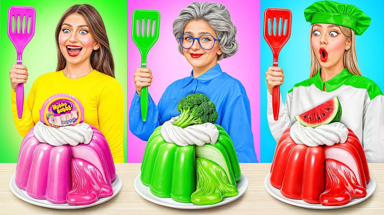 Кулинарный Челлендж Я против Бабушки  Удивительные Кухонные Рецепты от Jelly DO Challenge