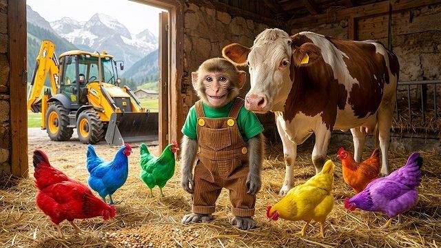 Откуда берётся молоко? 🐒 Обезьянка НАНА узнаёт весь путь от коровы до стакана!