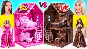 Строим Удивительный Кукольный Домик # Жевательная Резинка vs Шоколадный Челлендж Bubba DO Challenge