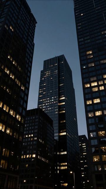 Ночной взгляд на небоскребы: жизнь в мегаполисе #архитектура #город